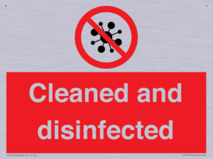 Cleaned and disinfected